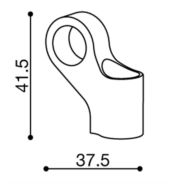 Adaptador de espejo RIZOMA "Side Mount" L 42,5 mm para Vespa, anodizado negro
