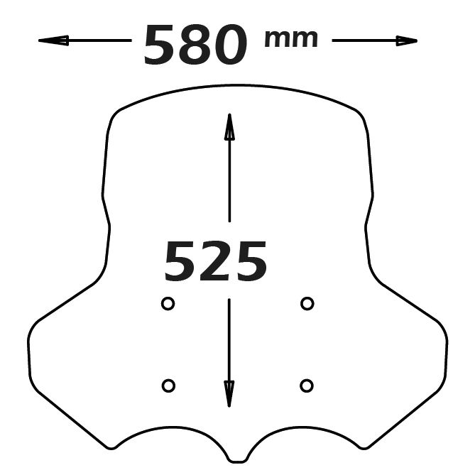 Parabrisas tipo original - altura 525 mm para Moto Guzzi V 85 TT (19-23)