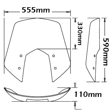 Parabrisas - altura 330 mm para BMW R 1200 ST (04-07), transparente