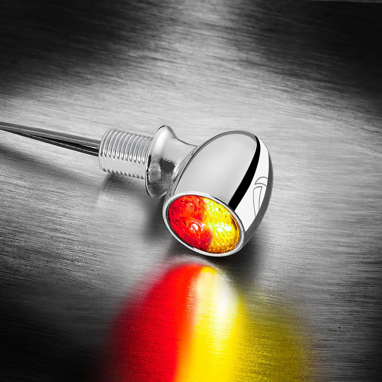Indicador Kellermann, luz trasera y de freno, Atto DF, acero, LED, HL/HR 12 V, cromo brillante