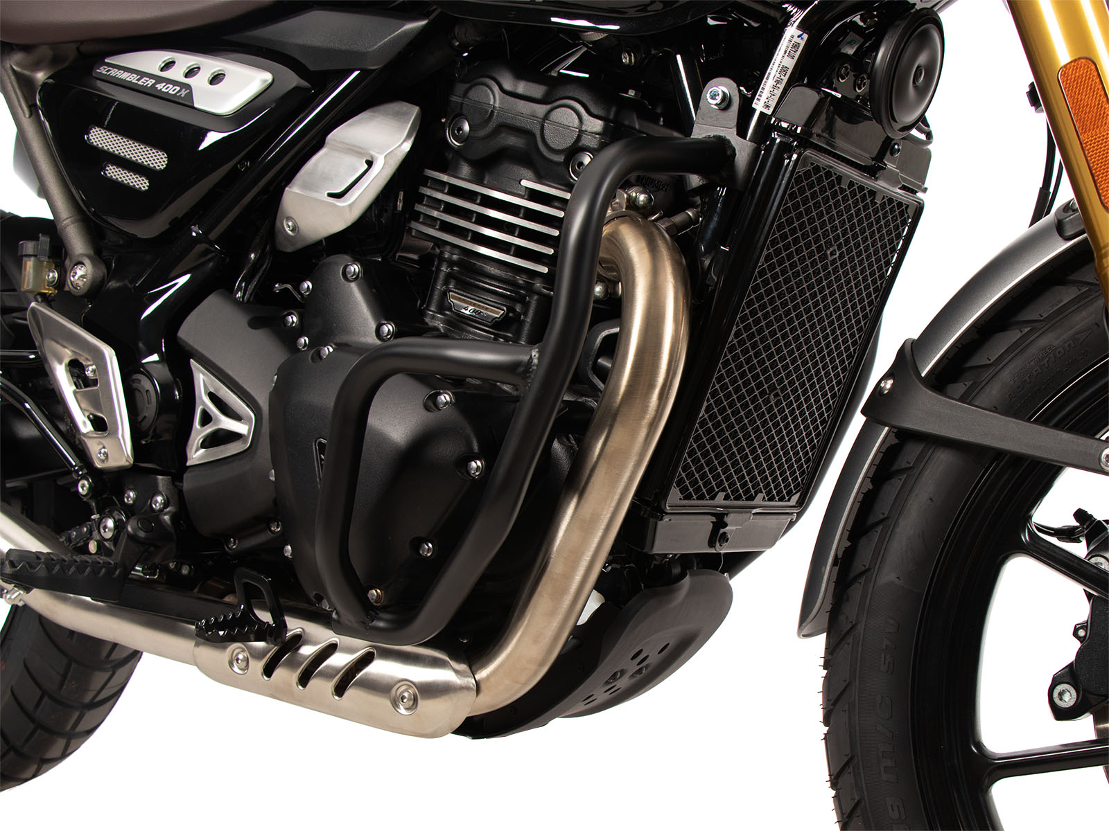 Protector de motor negro para Triumph Scrambler 400 X (24-) Hepco & Becker