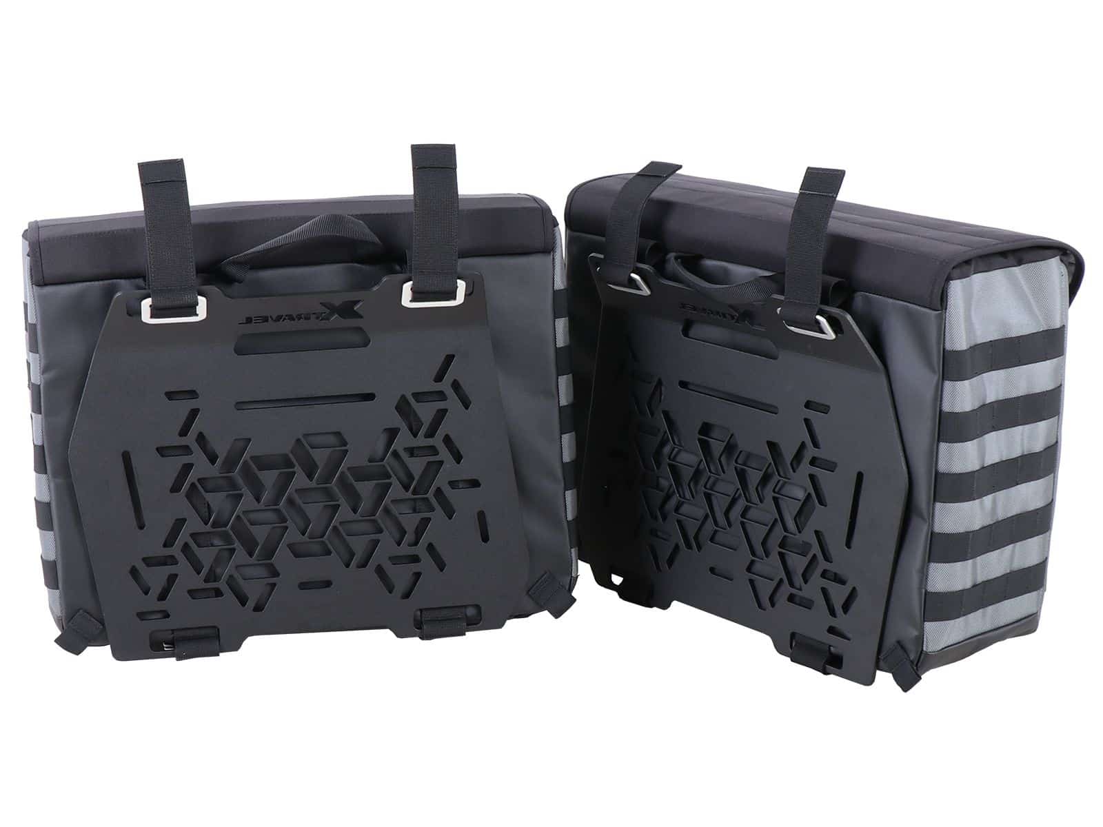 Juego de maletas laterales Xtravel Basic incl. 2 placas adaptadoras universales para portamaletas laterales tubulares