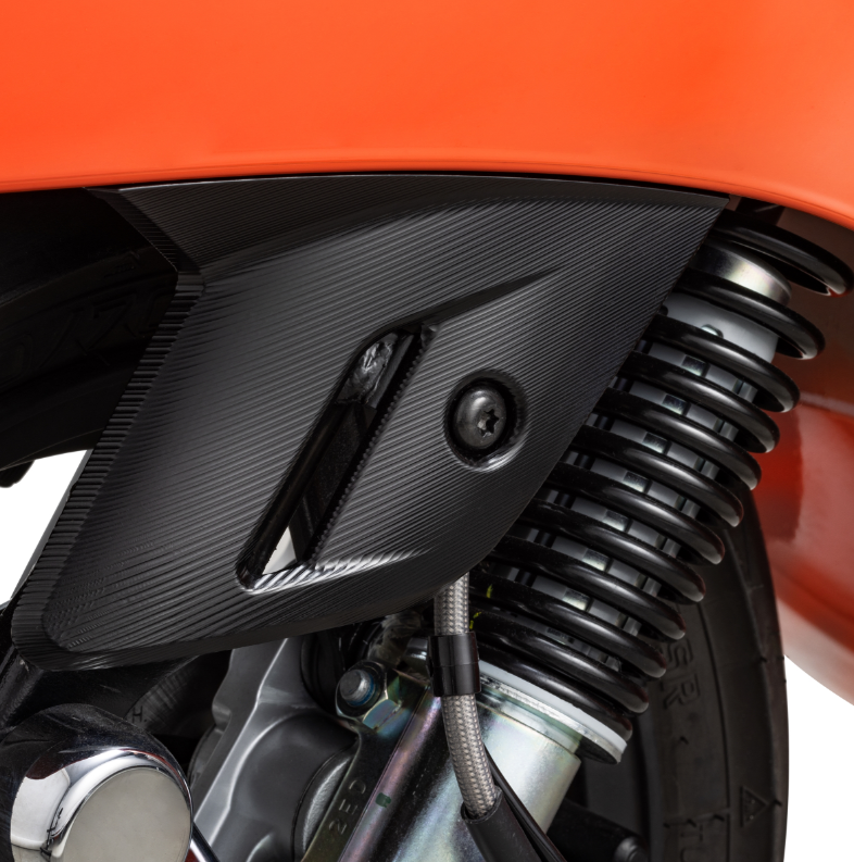 Carenado de horquilla para Vespa GTS/GTS Super 125/300cc (`22-), aluminio, anodizado negro mate