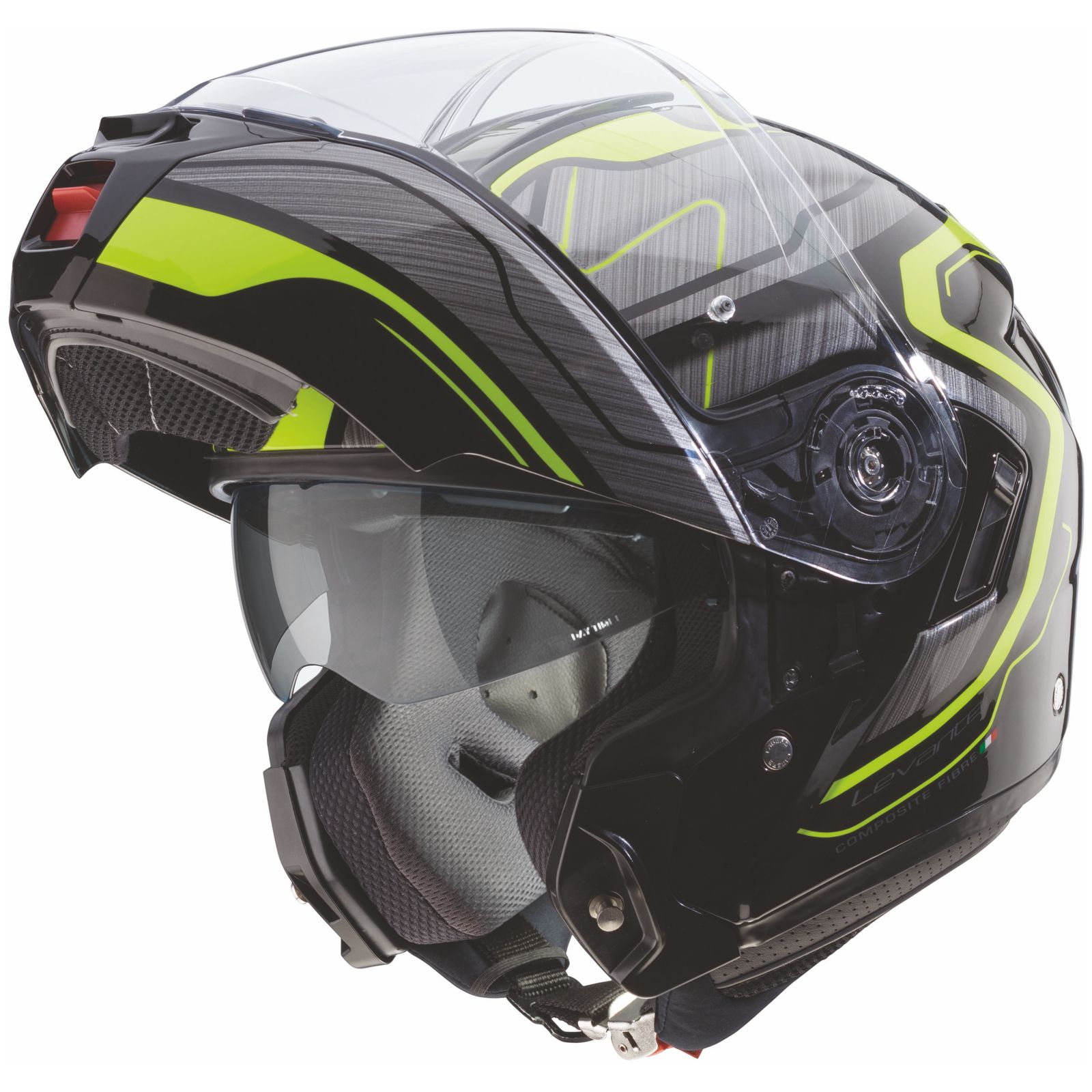 Casco Caberg Levo Flow, negro/gris-amarillo