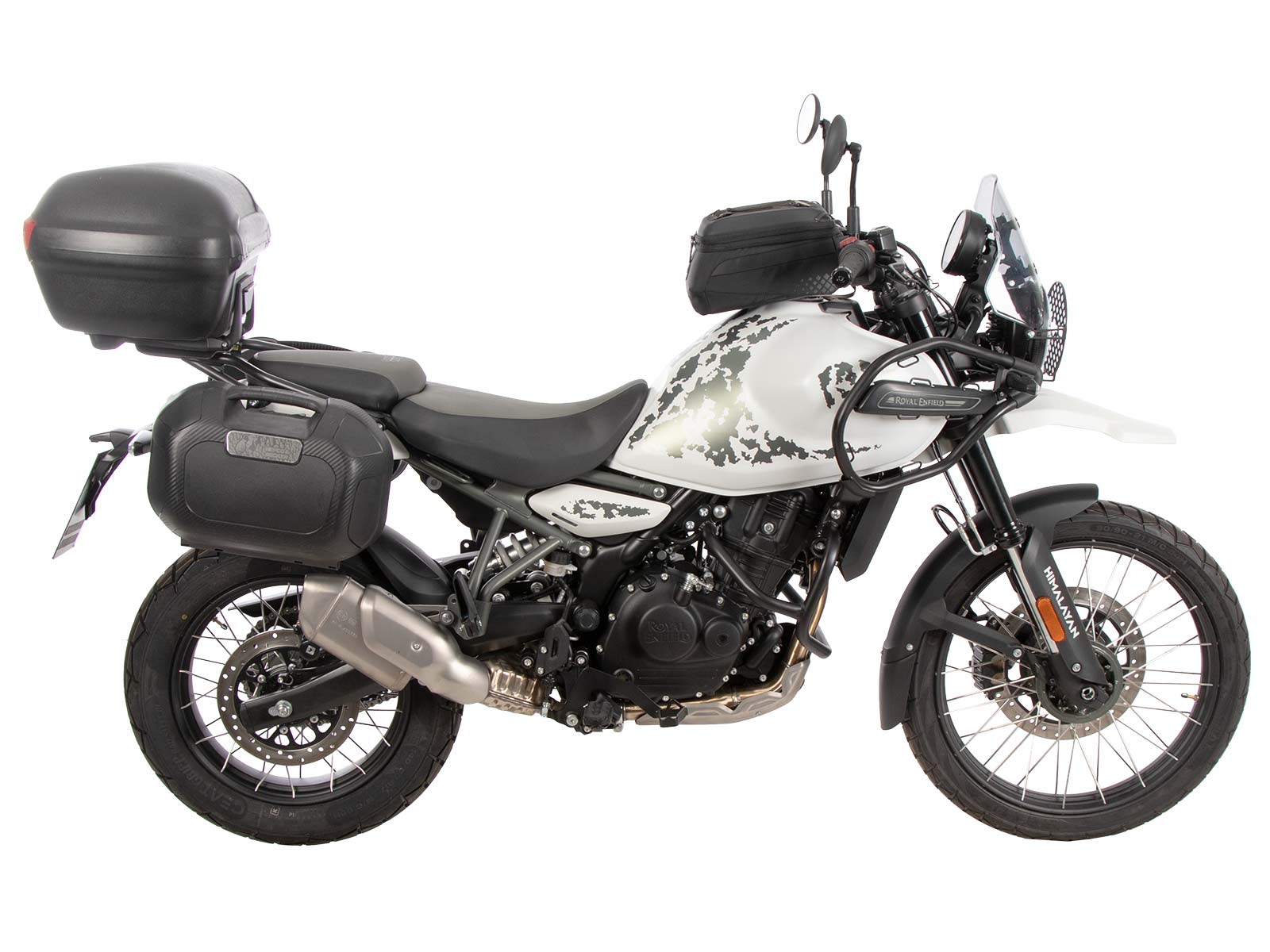 Portaequipajes Alurack top case negro sobre portaequipajes original para Royal Enfield Himalayan 450 (24-)