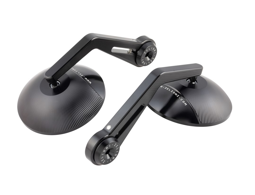 Espejo final de manillar ZELIONI para Vespa, derecha e izquierda, anodizado negro