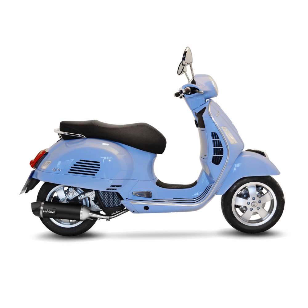 Sistema completo LeoVince SBK Nero para Vespa GTS 125 /150, acero inoxidable, slip on, ABE, Euro4