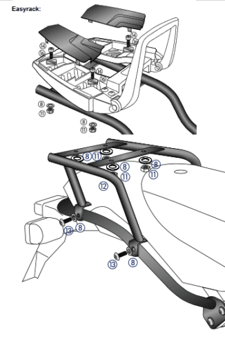 Portamaletas Easyrack negro para BMW HP2 /Enduro/Megamoto (05-08) Hepco & Becker