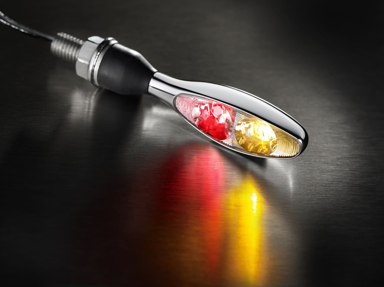 Indicador Kellermann, luz trasera y de freno, Micro 1000 DF, acero, LED, HL/HR, 12 V, cromo brillante