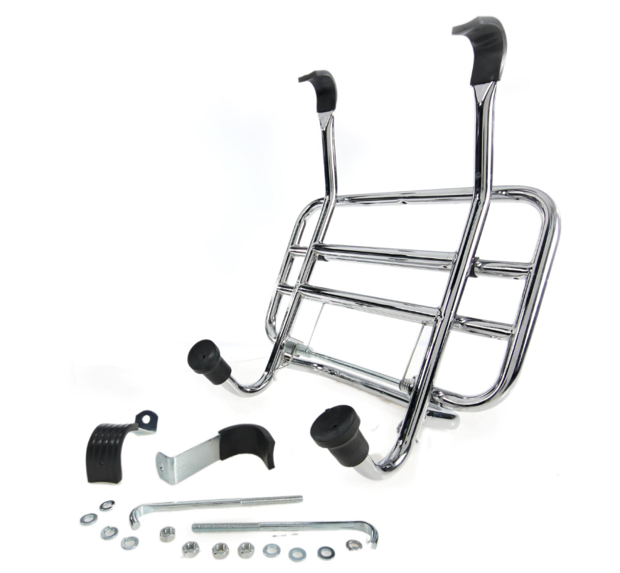 Portaequipajes delantero para Vespa S 50-150cc, plegable, cromado