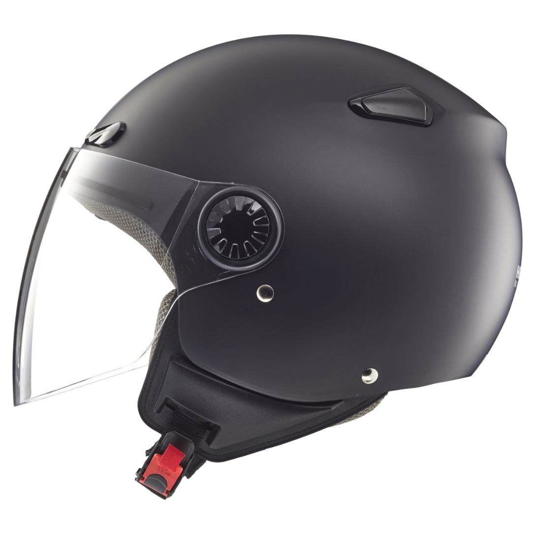 Casco jet Helmo Milano, Oscuro, negro, mate
