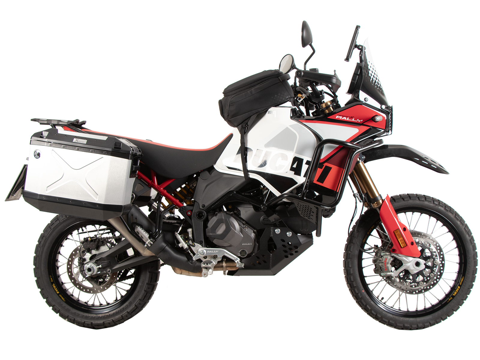 Juego de portamaletas Portamaletas incl. juego de maletas Xplorer Cutout plata para Ducati Desert X Rally (24-)