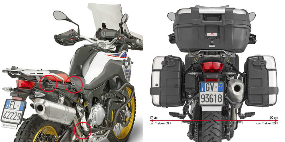 Portaequipajes lateral desmontable para BMW F 850 GS (BJ. 18-) / F 750 GS (BJ. 18-) Givi