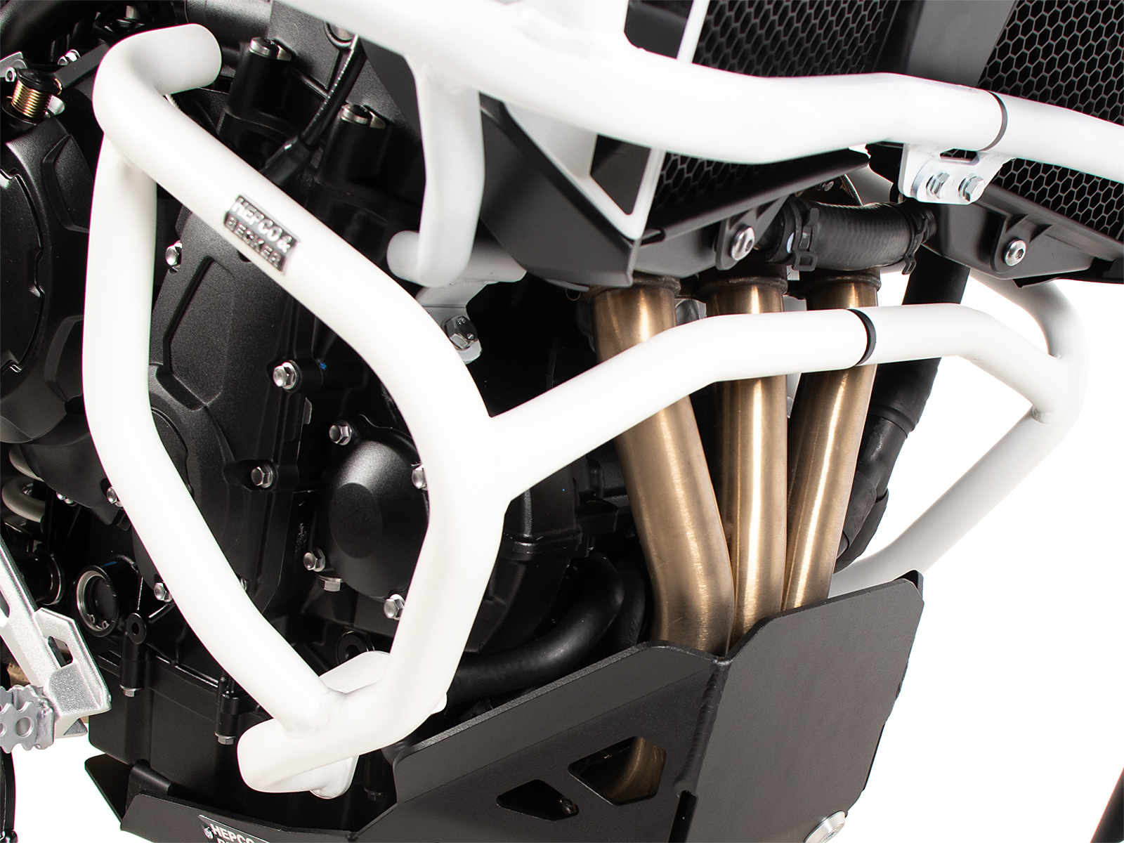 Protector motor blanco para Triumph Tiger 900 Rally Pro (24-) Hepco & Becker