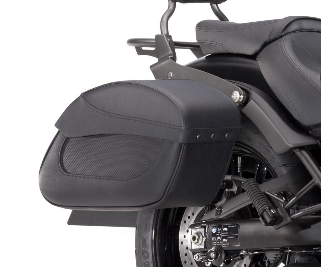 Soportes para bolsas laterales de cuero de liberación rápida para Vulcan S (Bj.15-19) Original Kawasaki
