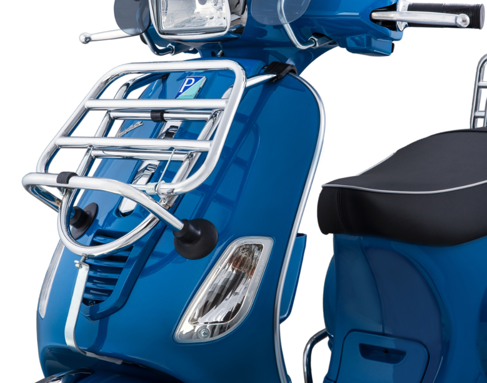 Portaequipajes delantero para Vespa LX /LXV /S 50-150cc, plegable, cromado