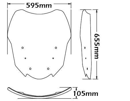 Parabrisas tipo original - altura 655 mm para BMW R 1200 RT /R 1250 RT, transparente
