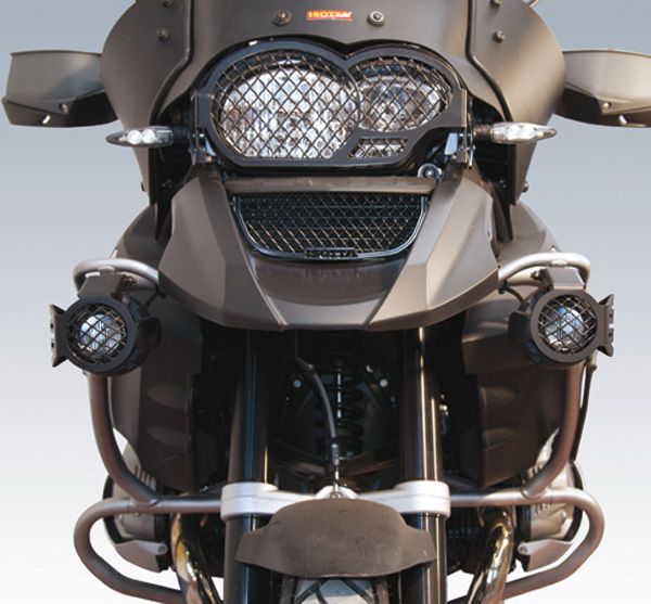 Rejilla protectora de faros para faros auxiliares LED para BMW R 1200 GS Adventure, negro