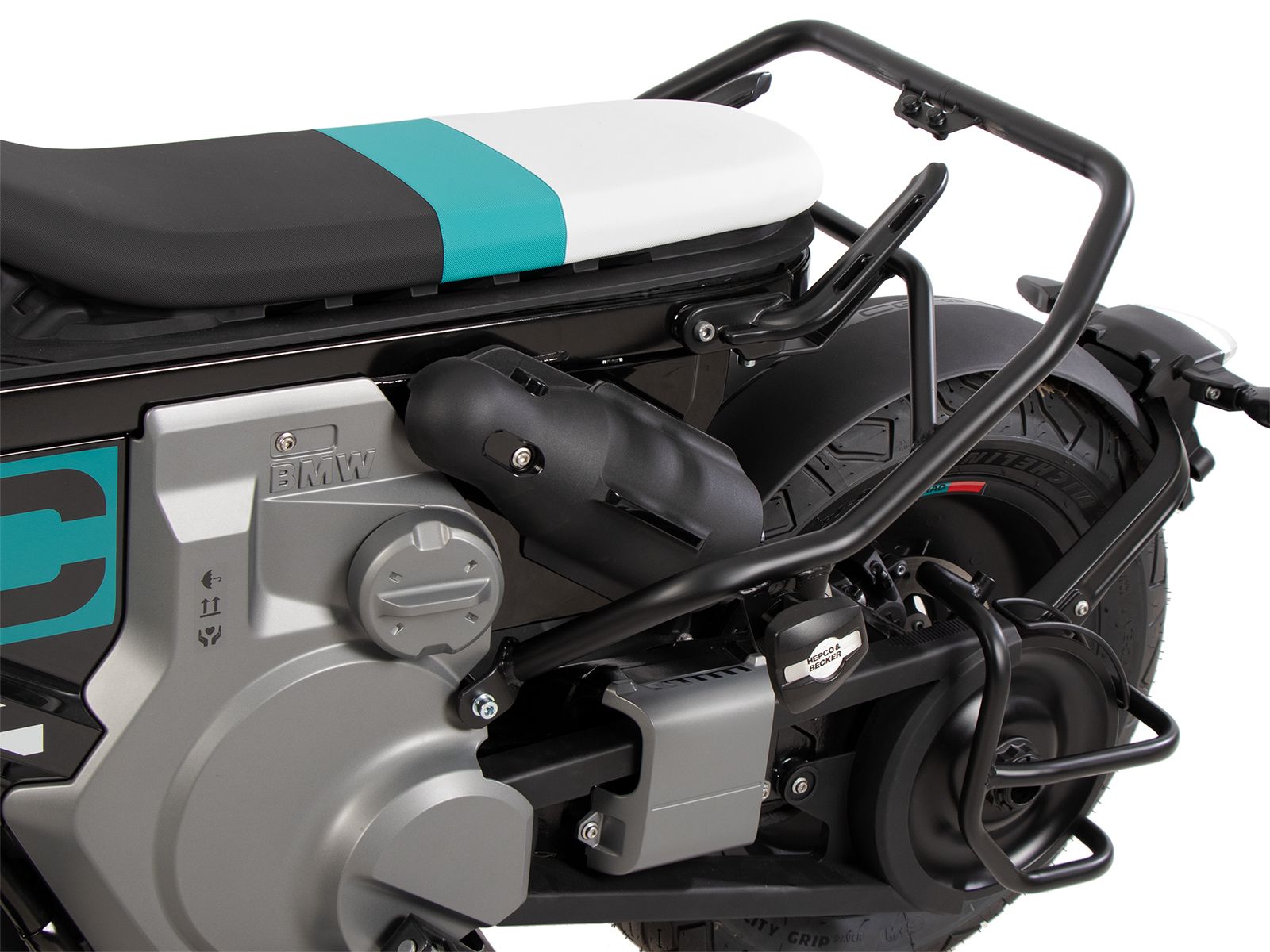 Barra de protección trasera negra para BMW CE 02 (23-) Hepco & Becker