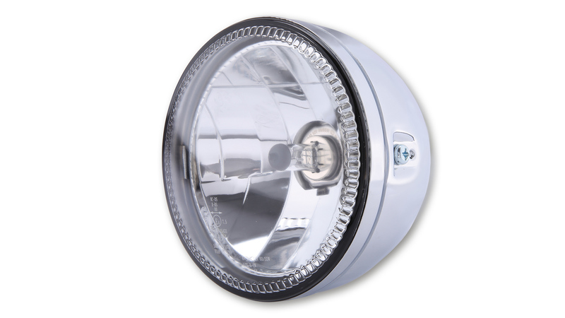 HIGHSIDER pro 5 3/4 pulgadas faro principal Skyline H4 cromado Con anillo de luz de estacionamiento LED, homologado E (1ud.)