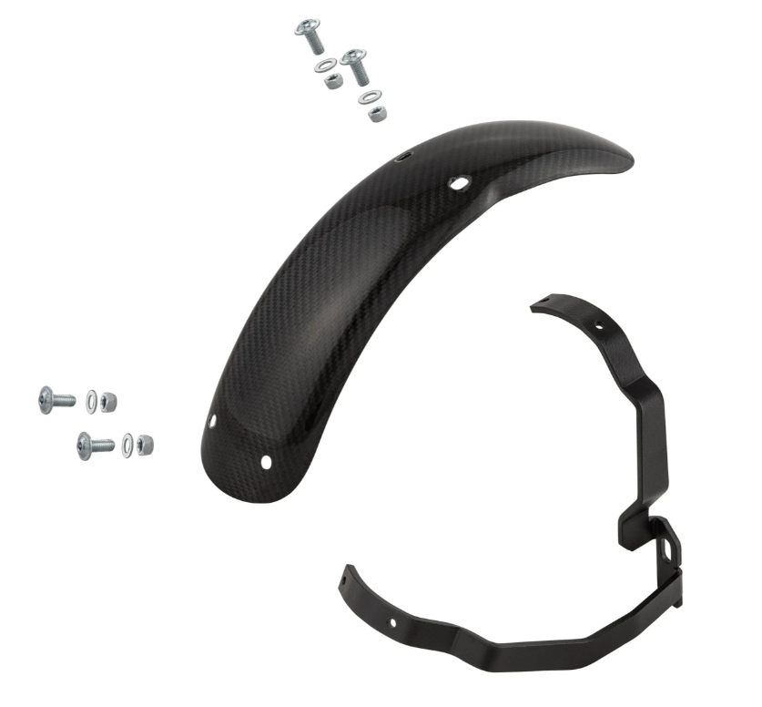 Guardabarros 2.0 Garelli Race EVO II para Vespa PX 80-200ccm, carbono transparente, soporte negro