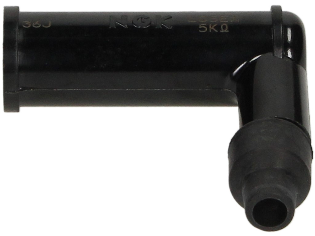Conector de bujía NGK, L05EA, negro, ángulo de 90°, para tuerca de conexión, diseño especial