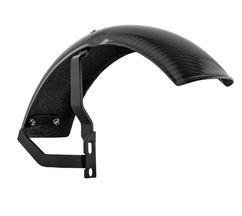 Guardabarros 2.0 Garelli EVO II para Vespa PX 80-200ccm, carbono transparente, soporte negro