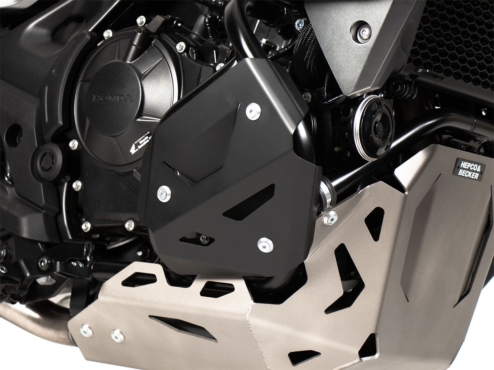 Placas adicionales para protector de motor negro para Honda XL 750 Transalp (25- ) Hepco & Becker