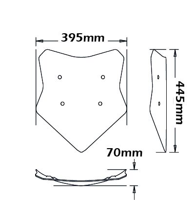 Parabrisas tipo original - altura 445 mm para BMW S 1000 XR (15-19)