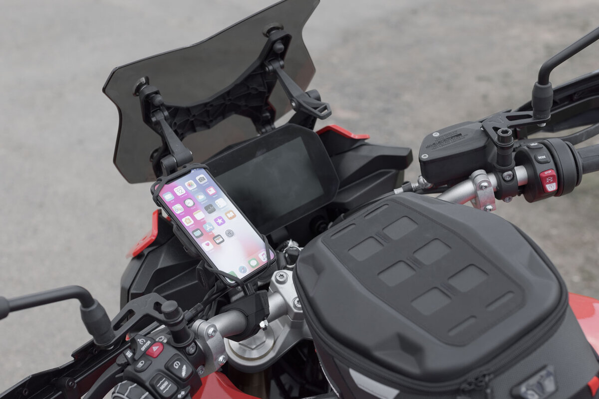 SW-Motech Kit de montaje Navi T-Lock con soporte para smartphone para Ducati Multistrada 1200 /S /Enduro - SW Motech