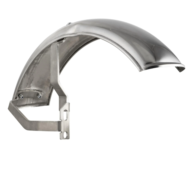 Guardabarros 2.0 Garelli para Vespa PX 80-200ccm, acero inoxidable pulido, soporte acero inoxidable