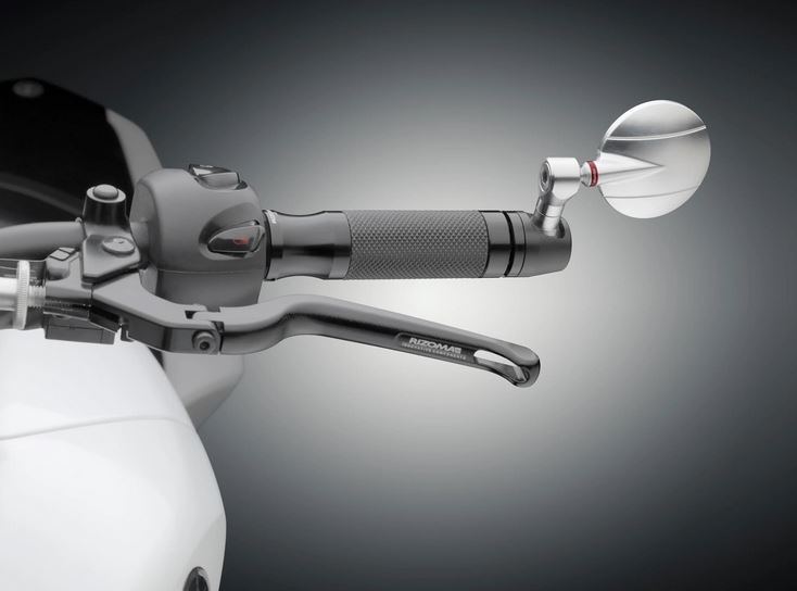 Espejo de manillar RIZOMA "SPY-R" Ø 80 mm izquierda o derecha para Vespa, negro/plateado