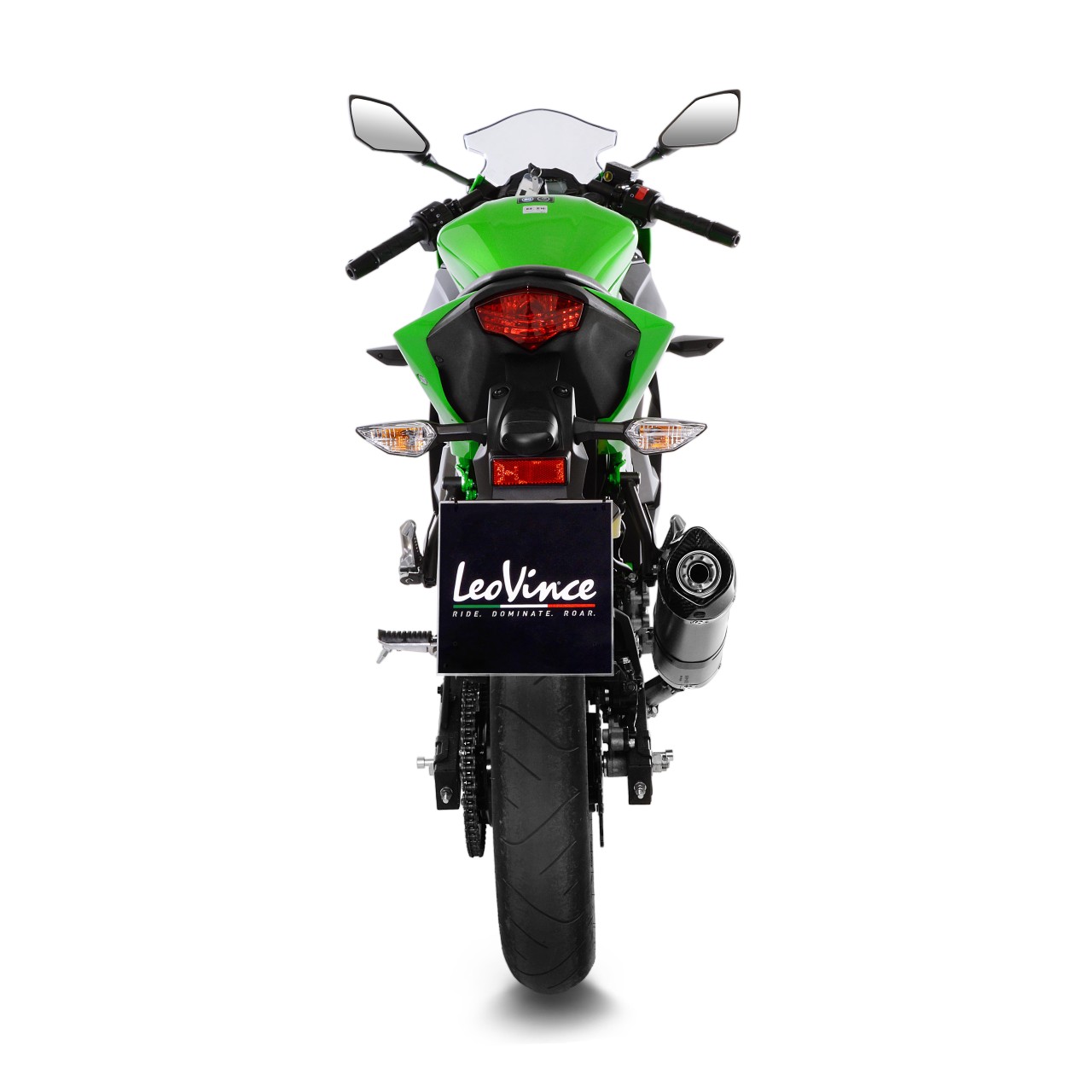 Escape LeoVince LV One Evo para Kawasaki Ninja 125 /Z 125, plata, slip on, Euro4, homologación E