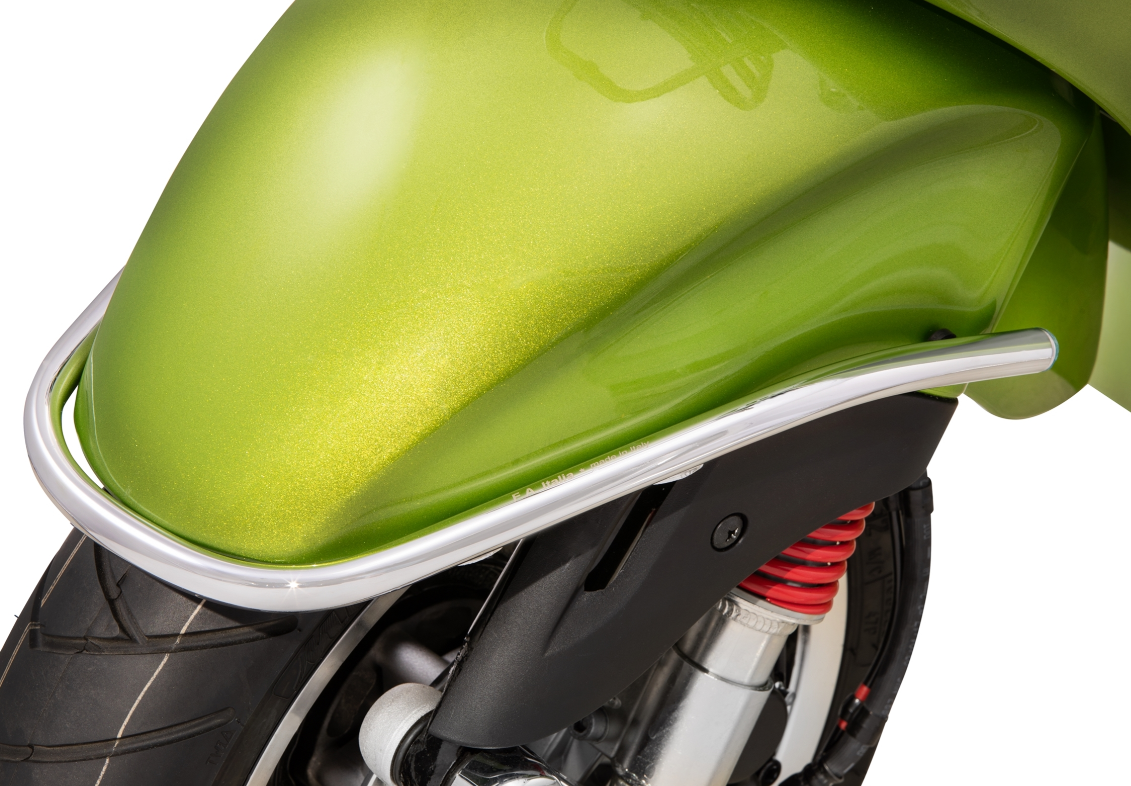 Guardabarros parachoques delantero para Vespa Primavera/Sprint/Elettrica 50-150cc, cromado