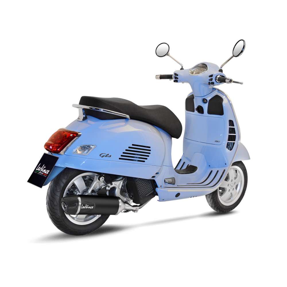 Sistema completo LeoVince SBK Nero para Vespa GTS 125 /150, acero inoxidable, slip on, ABE, Euro4