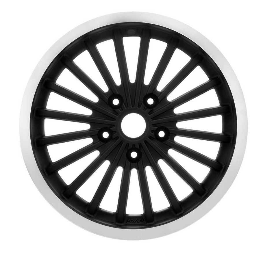 Llanta delantera/trasera para Vespa GTS/GTS Super/GTV/GT 125-300cc, negra con llanta pulida