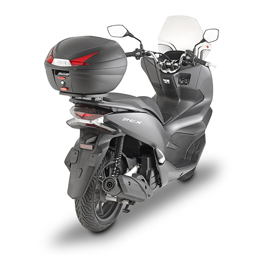 B330 MONOLOCK Topcase negro con reflectores rojos y placa Givi