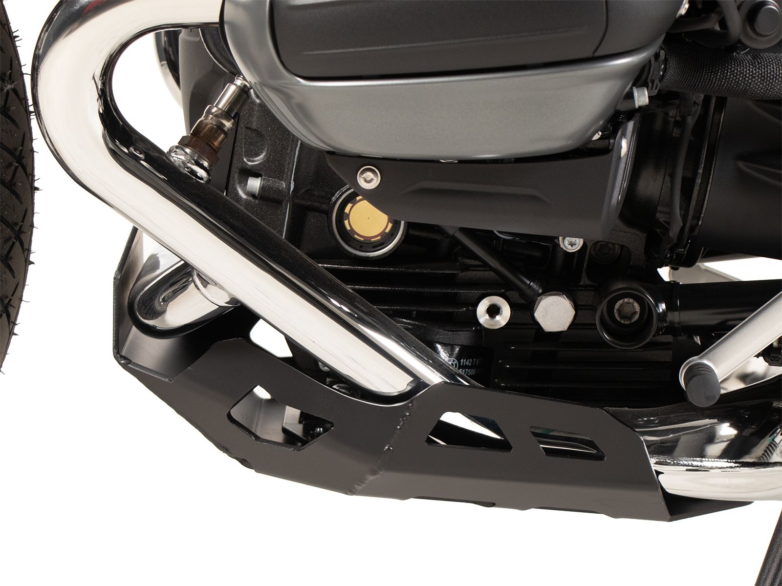 Placa de protección del motor negra para BMW R 12 (24-) Hepco & Becker