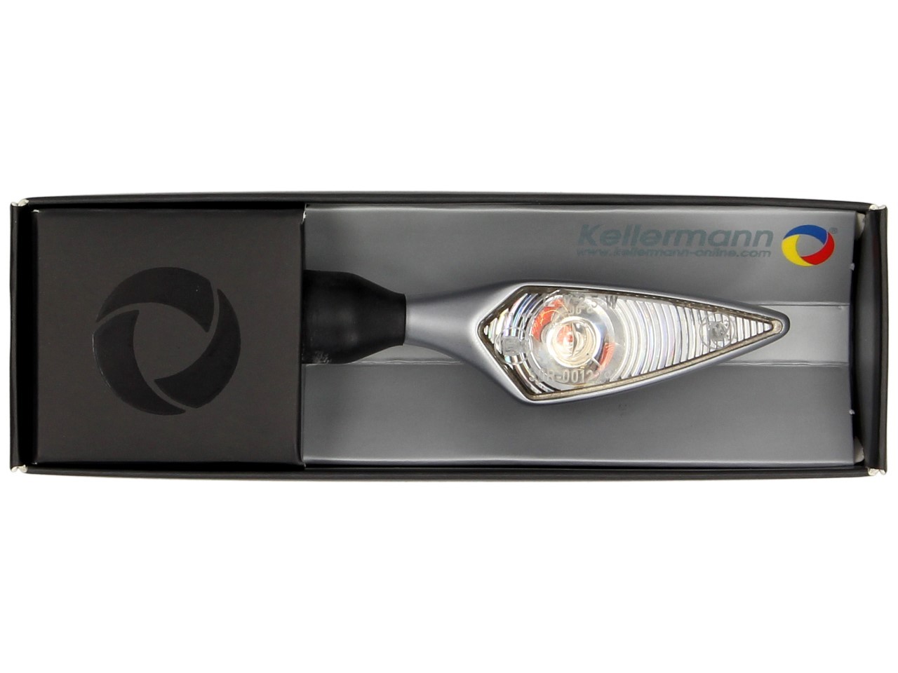 Indicador Kellermann, rombo, acero, LED, VL/HR, 12 V, cromo mate, M8x20, homologado E