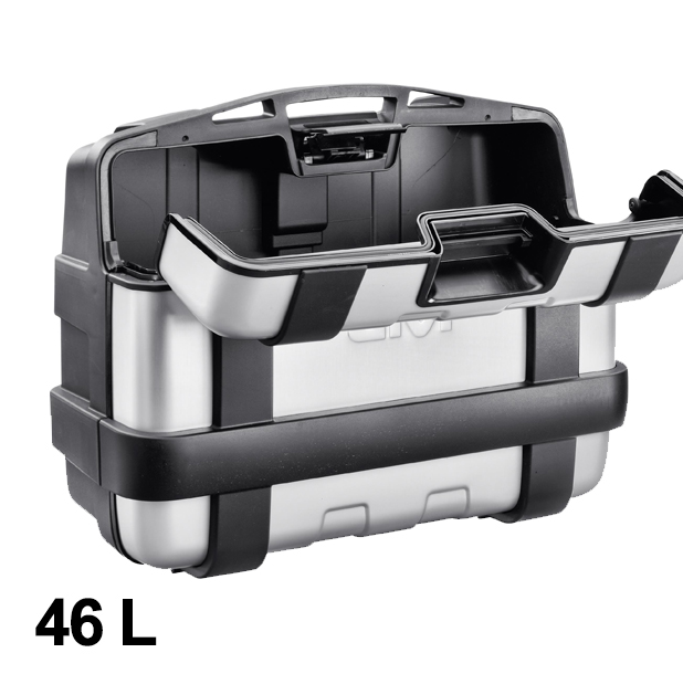 Maleta Trekker 46 litros MONOKEY con tapa de aluminio plata Givi