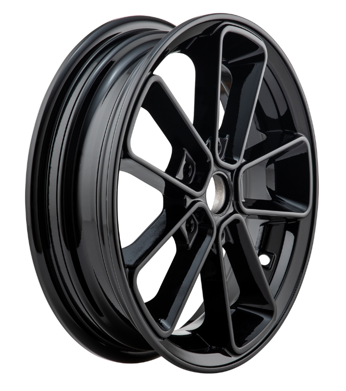 Llanta delantera/trasera 12" para Vespa GTS/GTS Super/GTV/GT 60/GT/GT L 125-300ccm, negro brillante