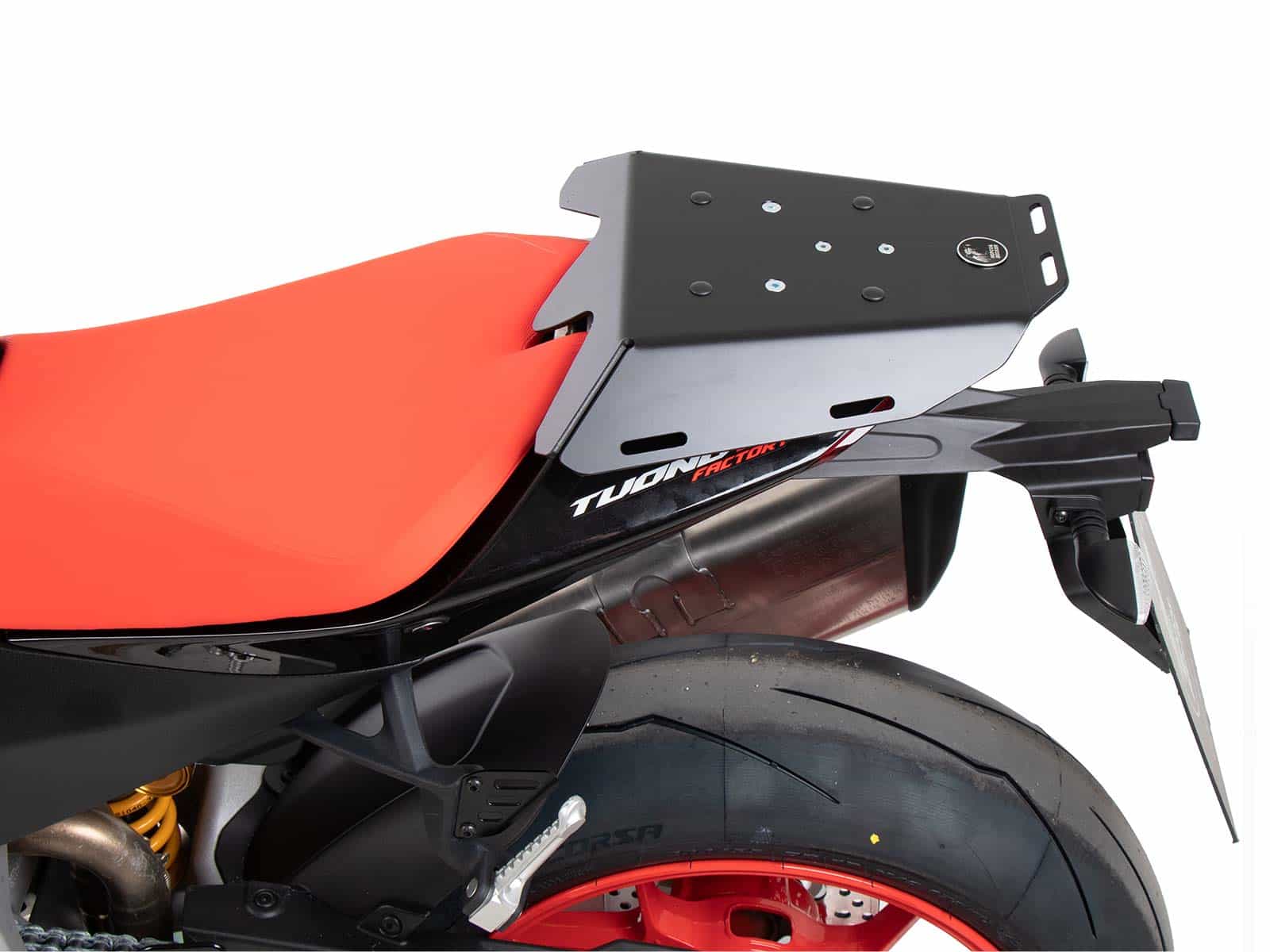 Portaequipajes deportivo fijo negro para Aprilia Tuono V4 Factory /RSV 4 /RSV 4 Factory (21-24)