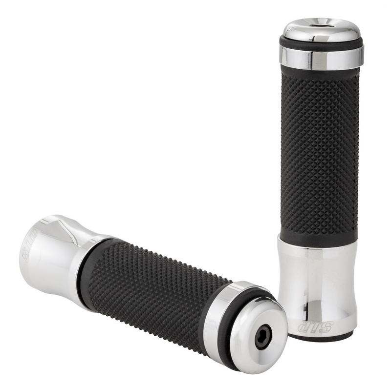 Puños Ø 24/24 mm, L 125 mm para Vespa PX 125-200cc, negro/cromo