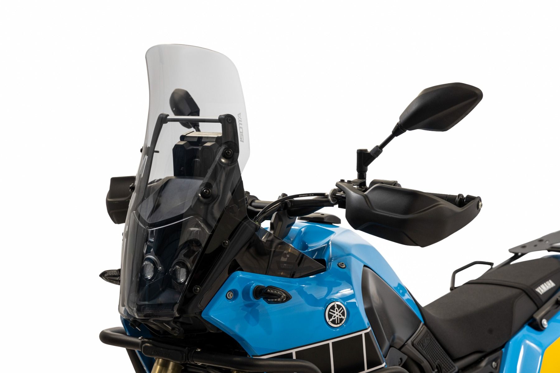 Parabrisas de rally ahumado transparente con protección de faro para Yamaha Teneré 700 (19-24)