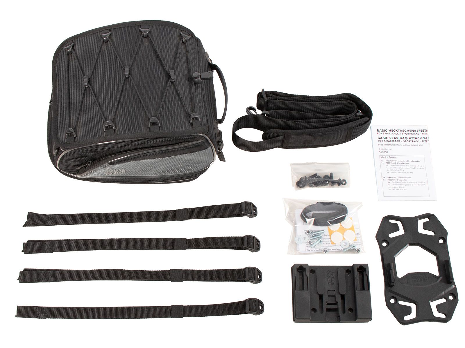 Bolsa trasera Street Basic negra para Sportracks y Smartraks Hepco & Becker
