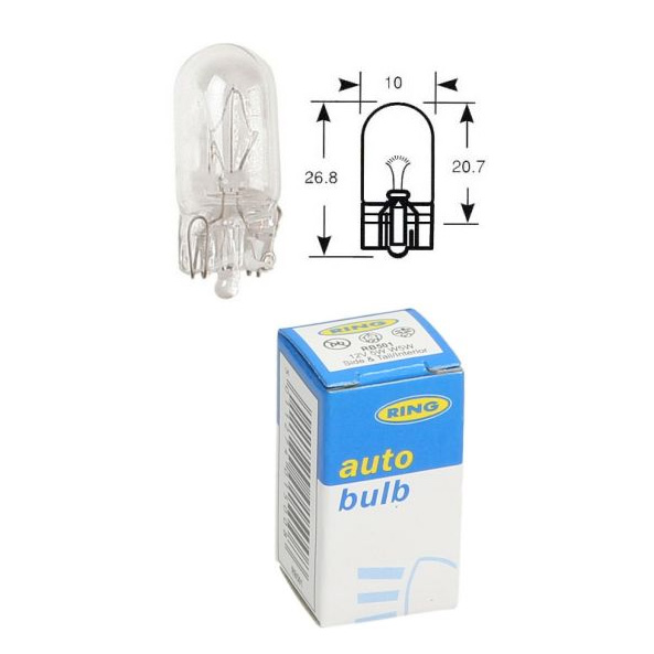 Bombilla anular, lámpara incandescente, 12 V, 5 W, W2,1x9,5d