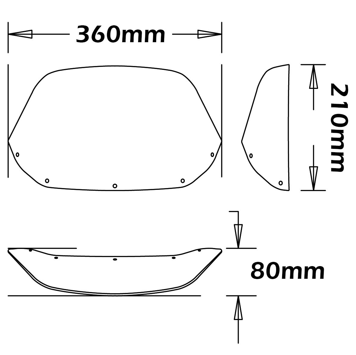 Parabrisas tipo original - altura 210 mm para Honda Africa Twin 750