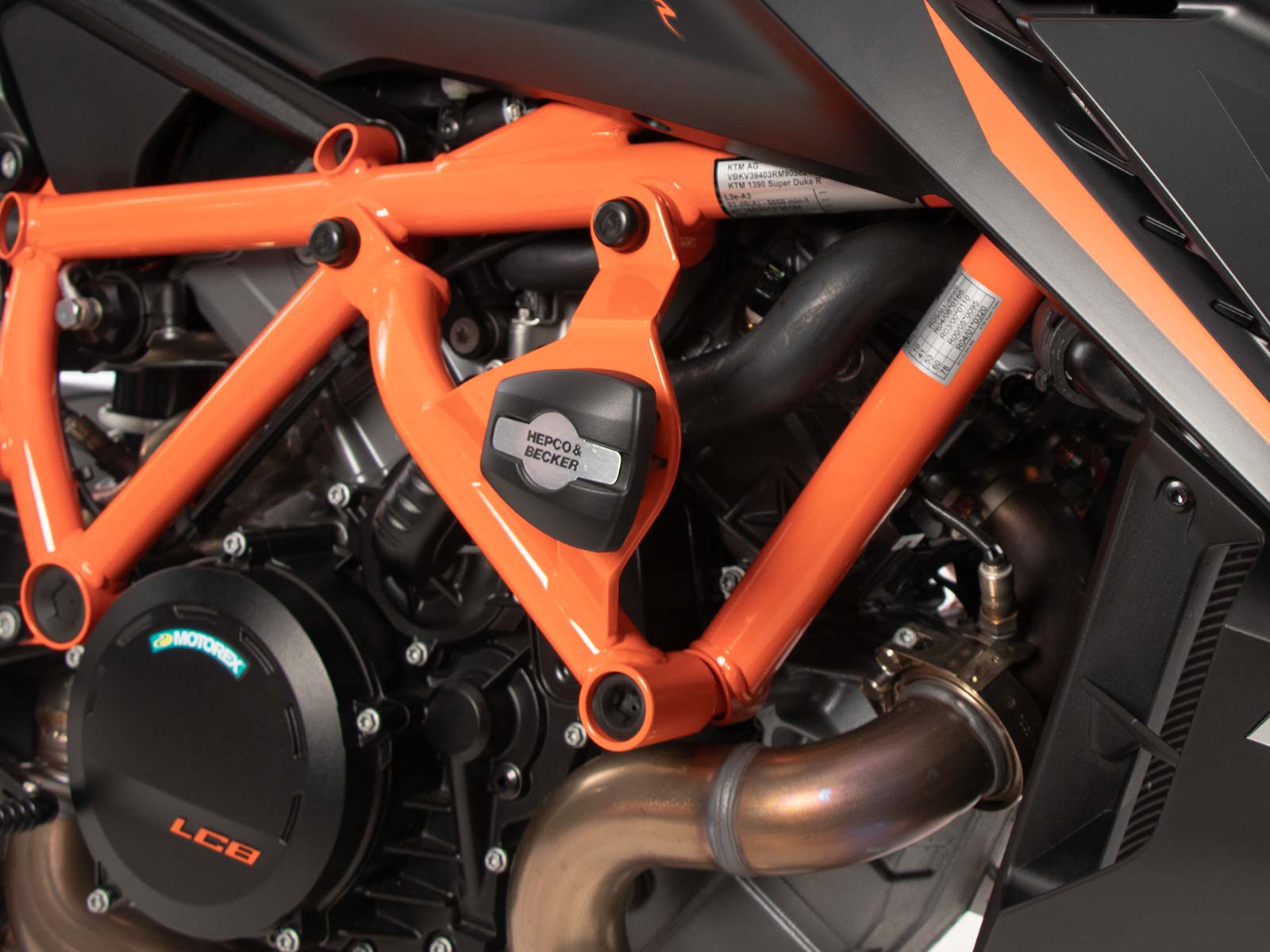Protector de motor incl. almohadilla de protección naranja para KTM 1390 Super Duke R / EVO (24-)
