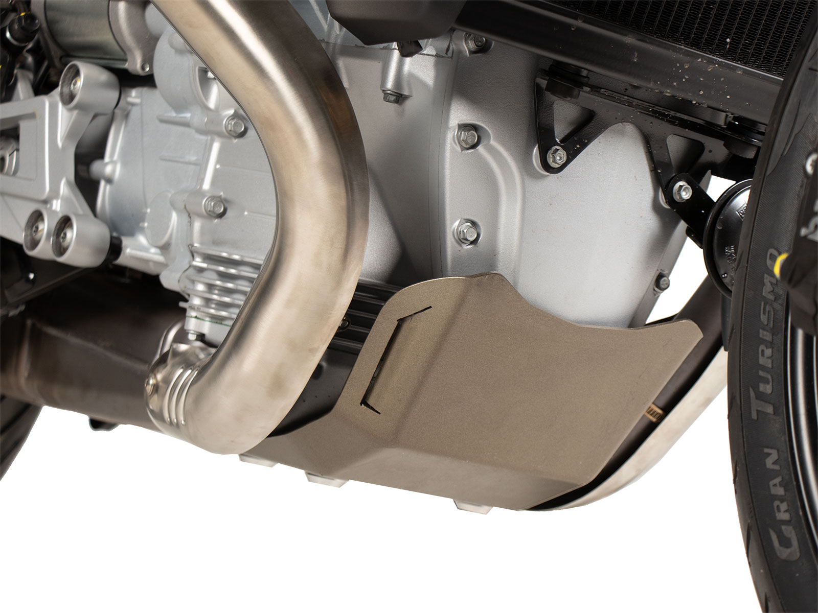 Spoiler de proa anodizado titanio para Moto Guzzi V100 Mandello Hepco & Becker