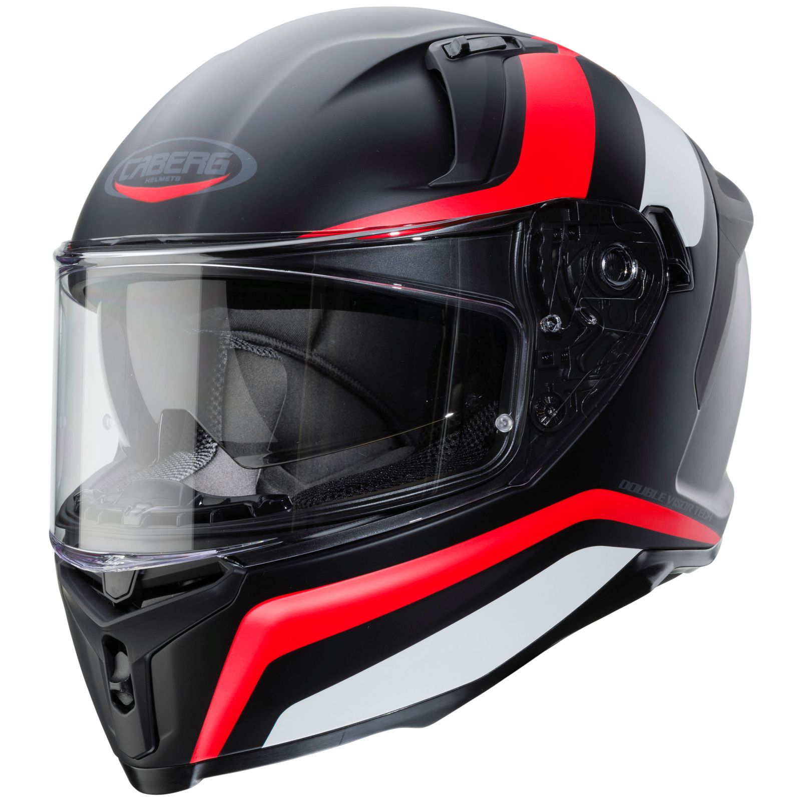 Casco Caberg Avalon Blast, negro mate/blanco-rojo